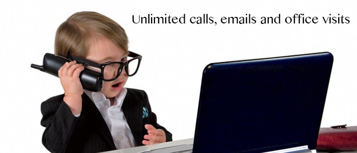 Unlimited Phone calls, emails and office visits